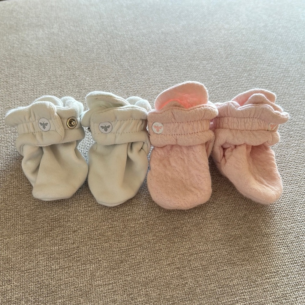 Burt’s bees baby booties. Set of 2. 0-3 months